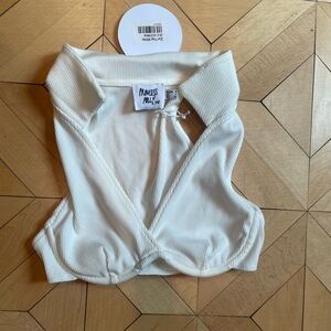 Princess Polly White Ribbed Crop Top